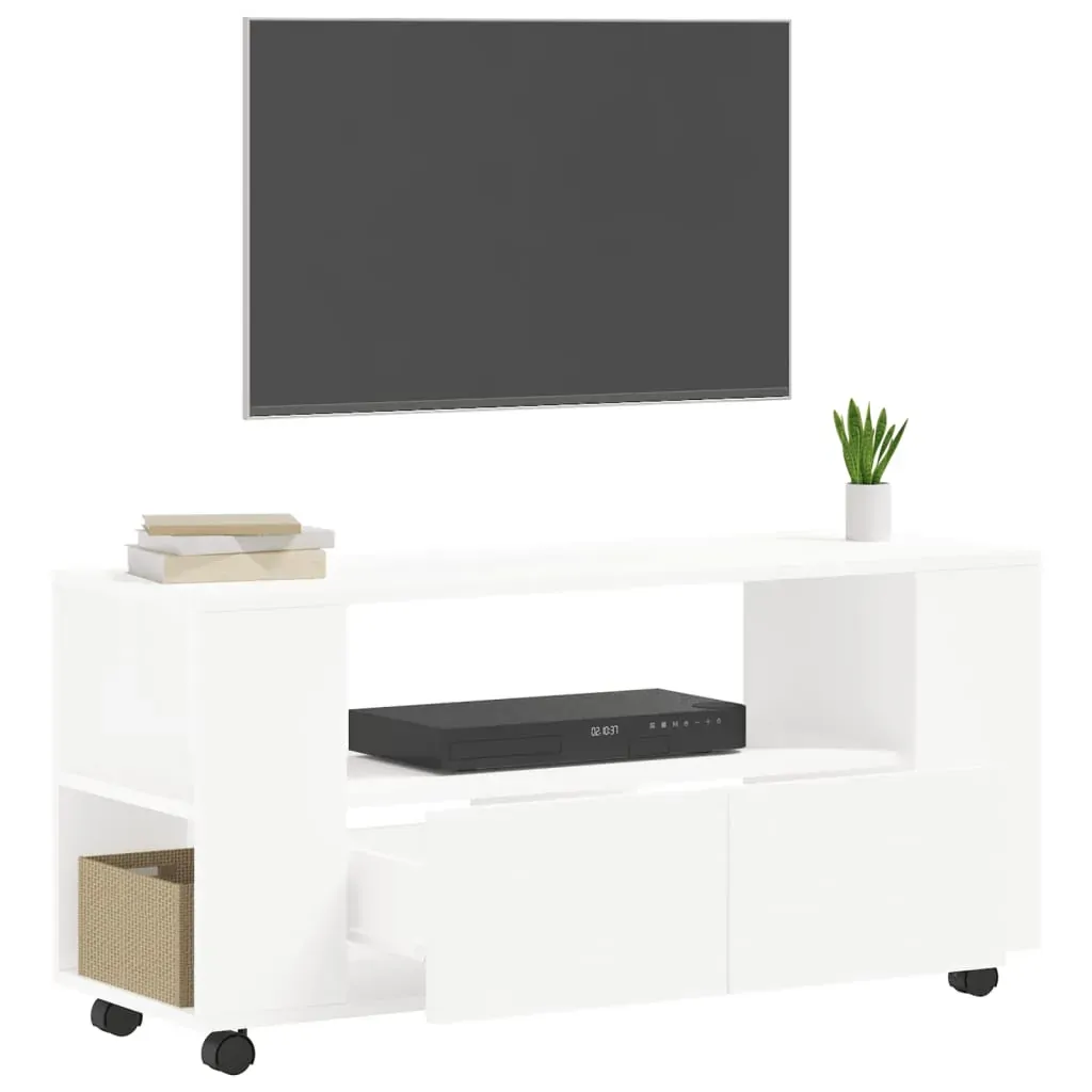 TV Cabinet White 102x34.5x43 cm Engineered Wood Price