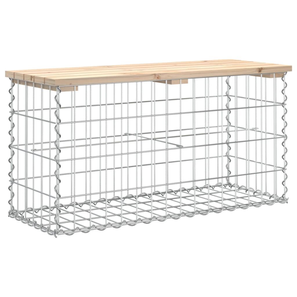 Garden Bench Gabion Design 83x31.5x42 cm Solid Wood Pine Price