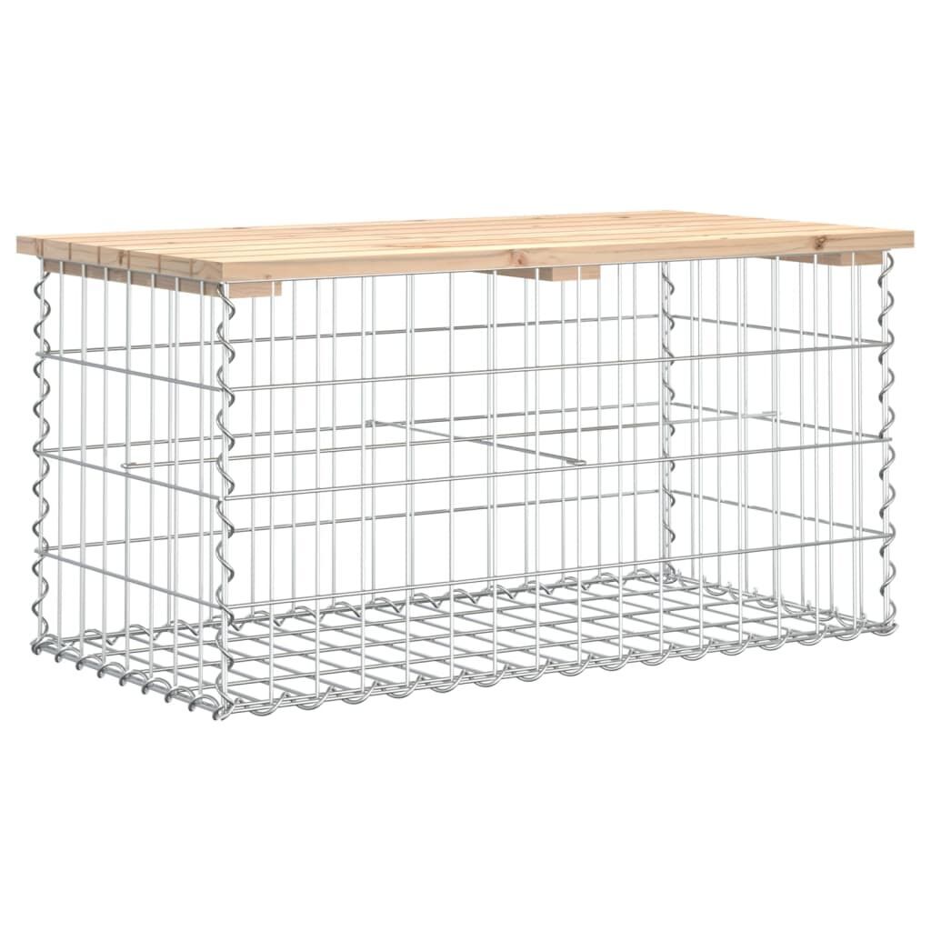 Garden Bench Gabion Design 83x44x42 cm Solid Wood Pine Price