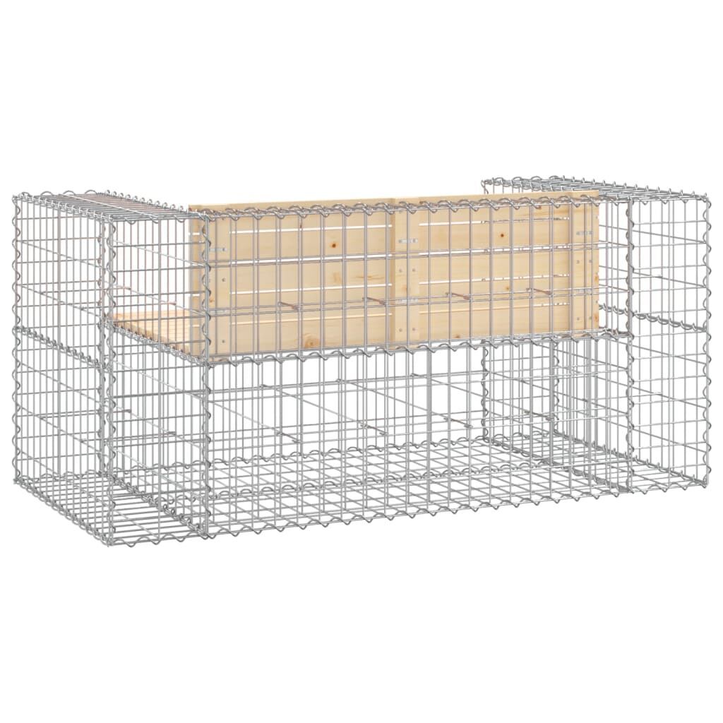 Garden Bench Gabion Design 143x71x65.5 cm Solid Wood Pine Price