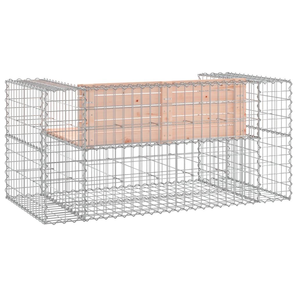 Garden Bench Gabion Design 143x71x65.5 cm Solid Wood Douglas Price