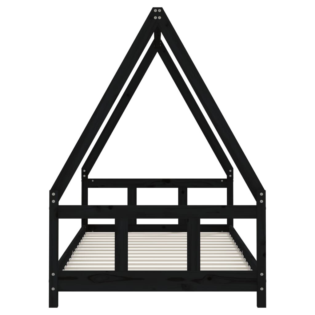 Kids Bed Frame Black 90x190 cm Solid Wood Pine Price