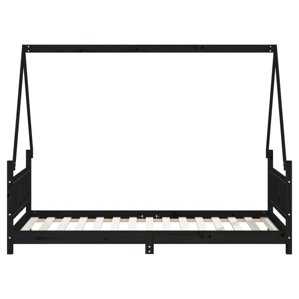 Kids Bed Frame Black 90x190 cm Solid Wood Pine Price