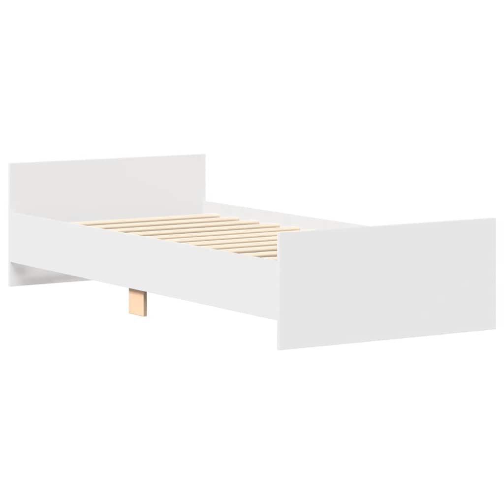 Bed Frame without Mattress White 90x190 cm Engineered Wood Price