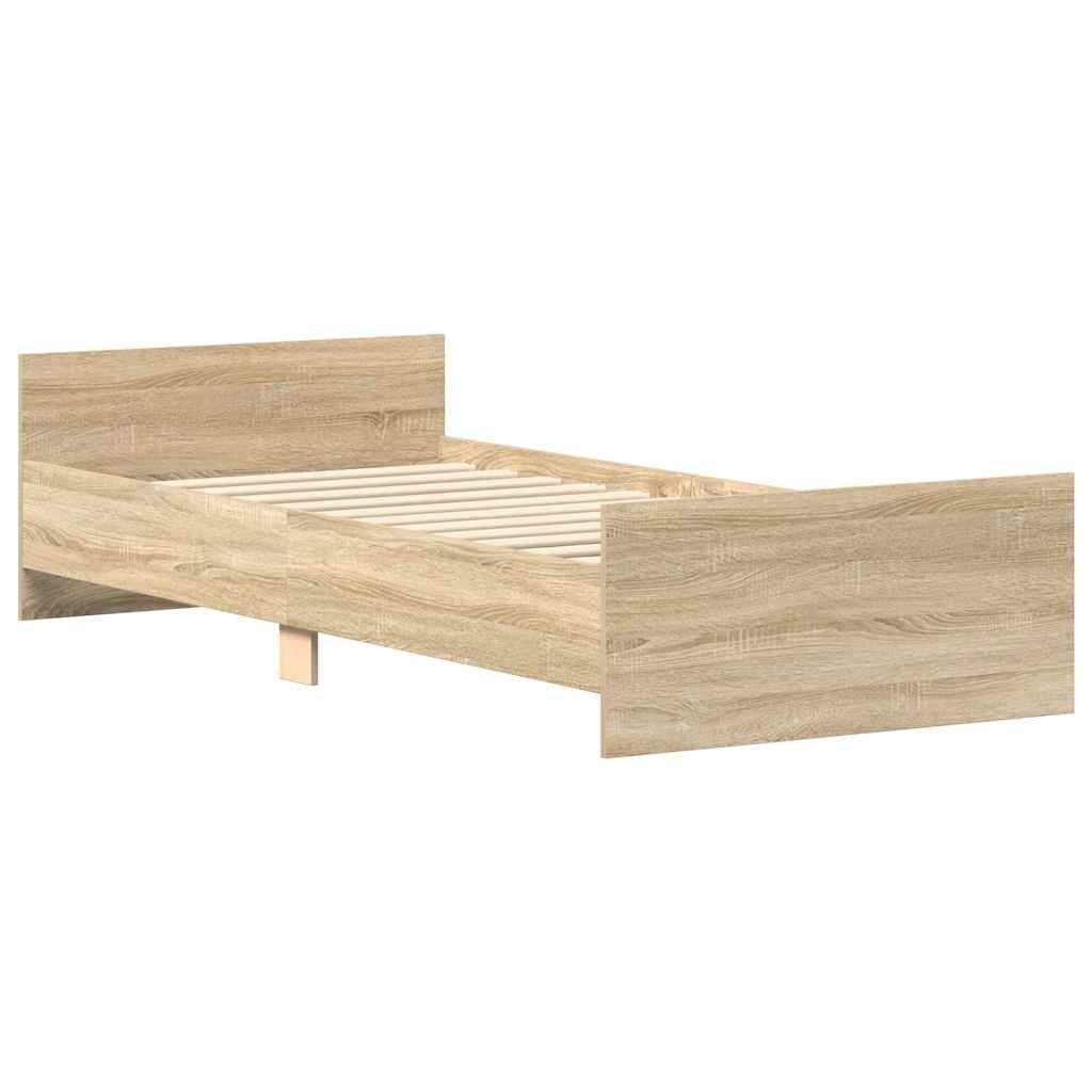 Bed Frame without Mattress Sonoma Oak 90x190 cm Engineered Wood Price