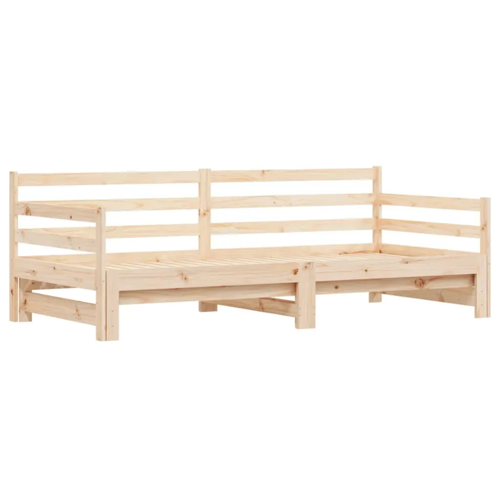 Daybed with Trundle without Mattress 90x190 cm Solid Wood Price