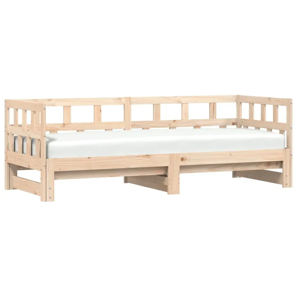 Daybed with Trundle without Mattress 90x190 cm Solid Wood Price
