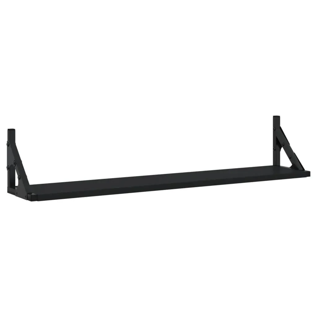 Wall Shelves 2 pcs Black 80x15x15.5 cm Engineered Wood Price