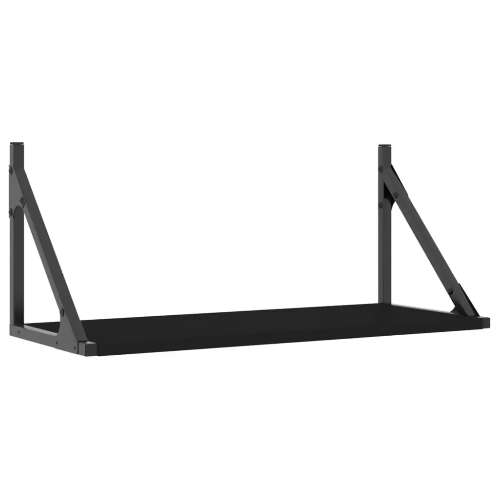 Wall Shelves 2 pcs Black 60x25x25.5 cm Engineered Wood Price