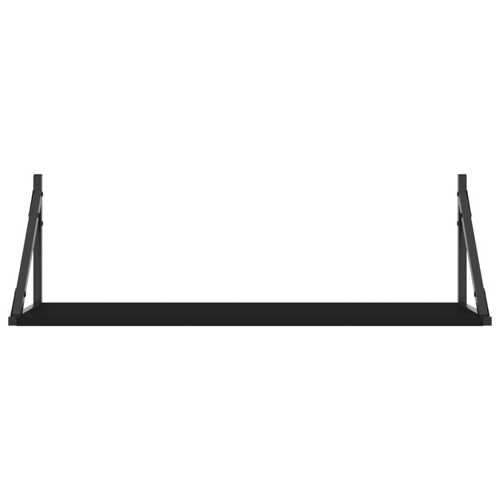 Wall Shelves 2 pcs Black 80x25x25.5 cm Engineered Wood Price