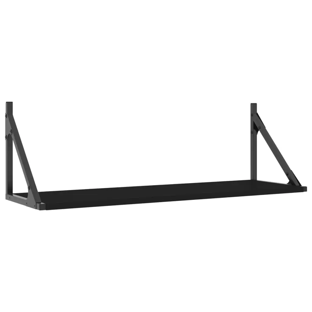 Wall Shelves 2 pcs Black 80x25x25.5 cm Engineered Wood Price