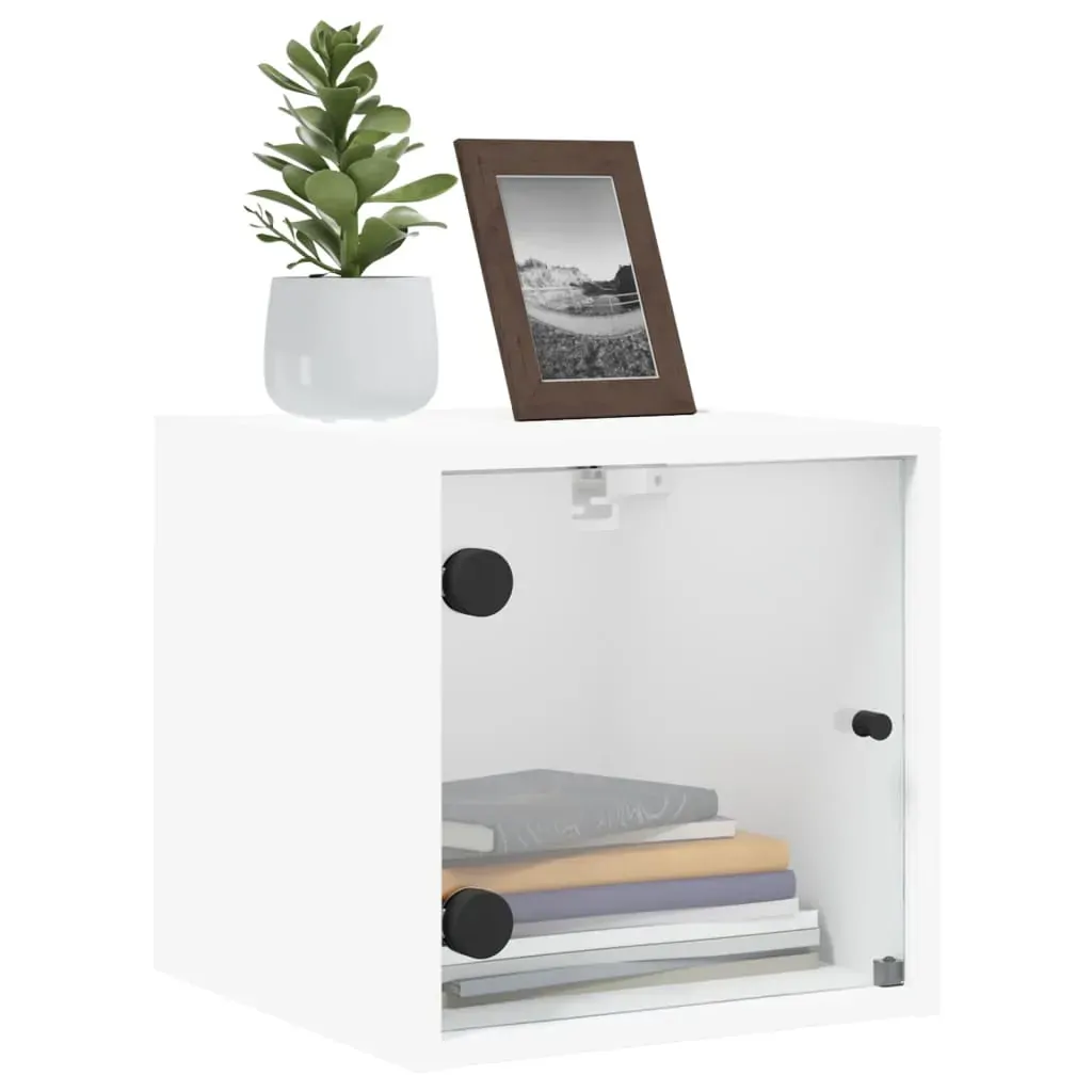 Bedside Cabinets with Glass Doors 2 pcs White 35x37x35 cm Price