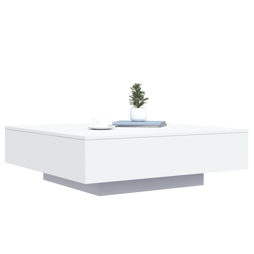 Coffee Table with LED Lights White 100x100x31 cm Price