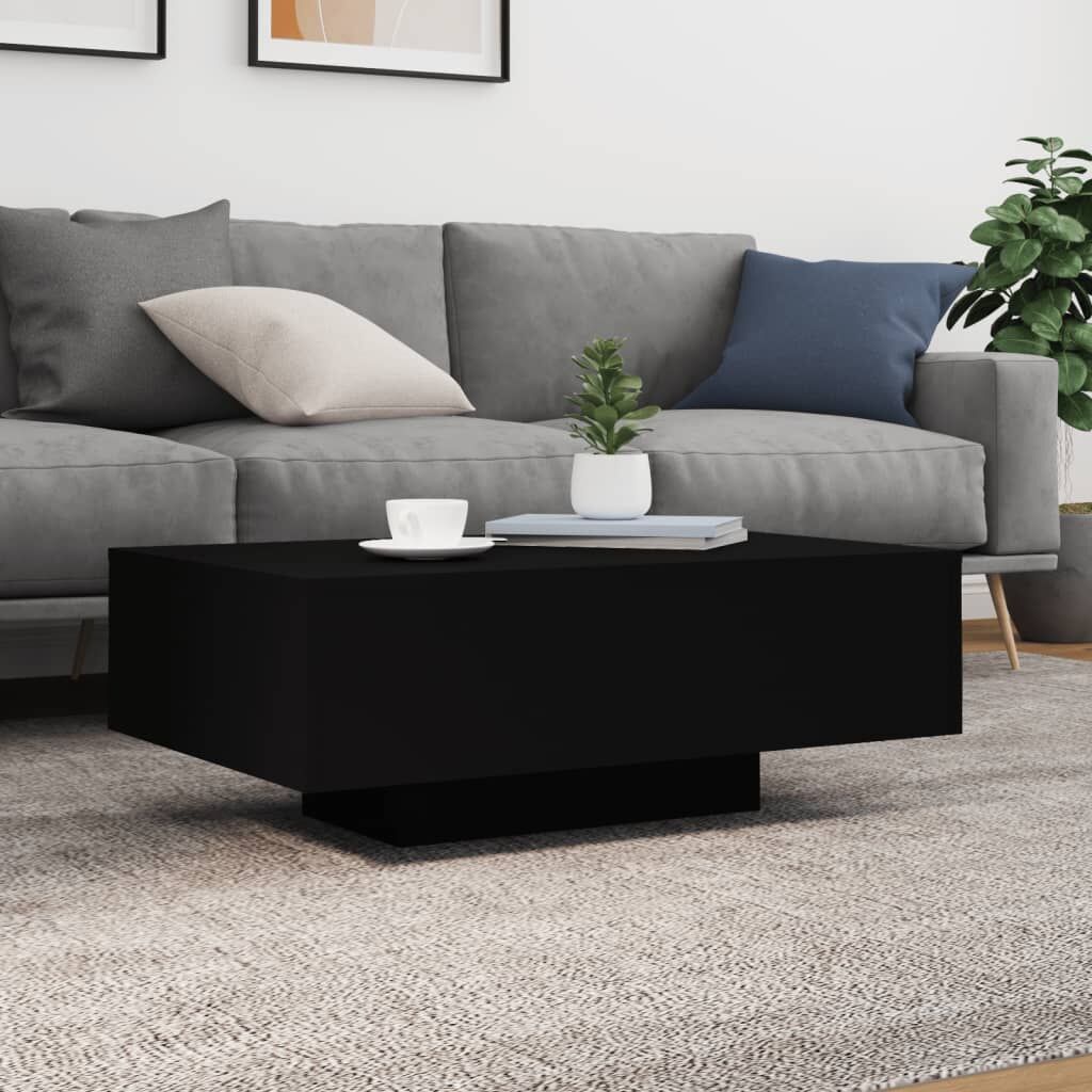 Coffee Table with LED Lights Black 85x55x31 cm Price