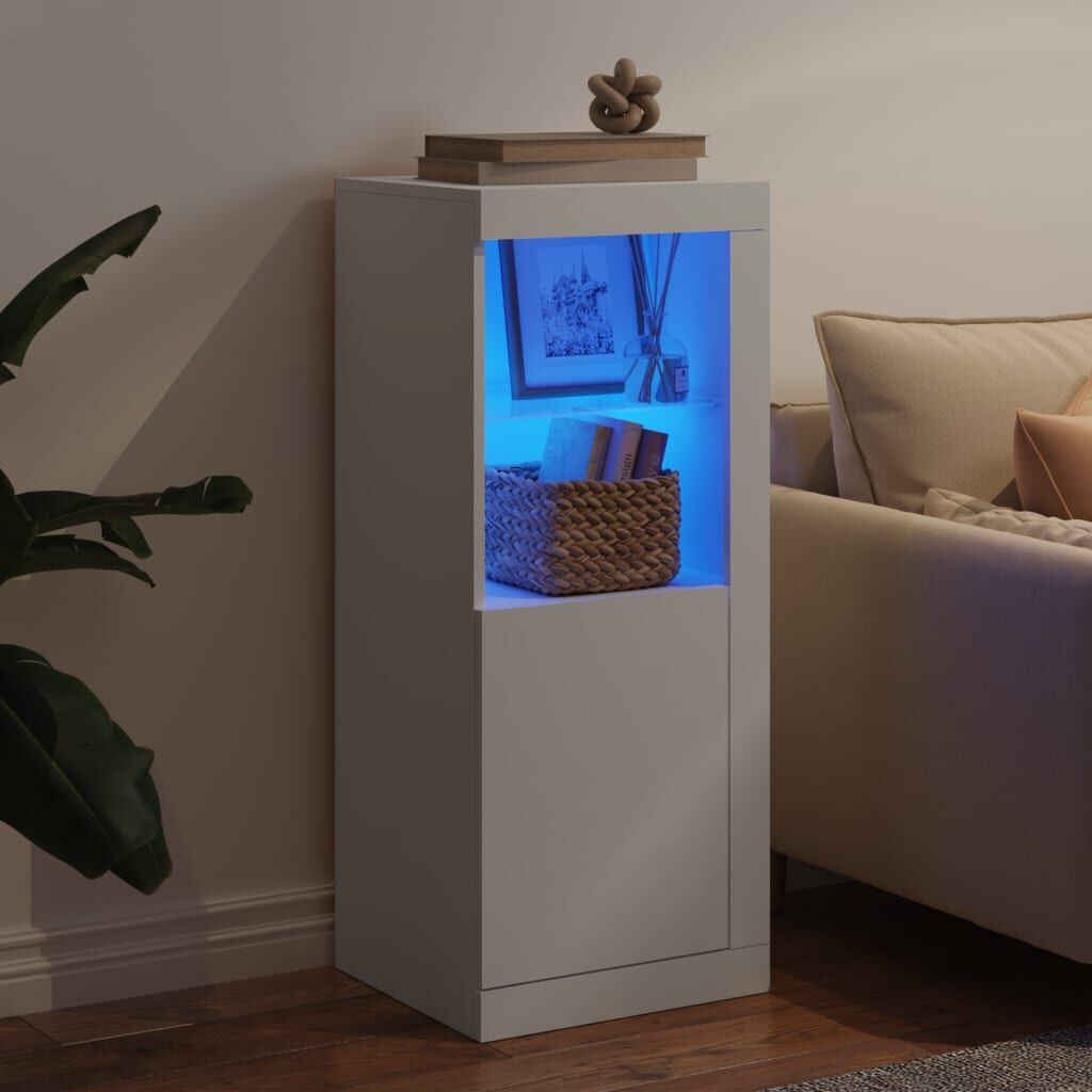 Sideboard with LED Lights White 41x37x100 cm Price