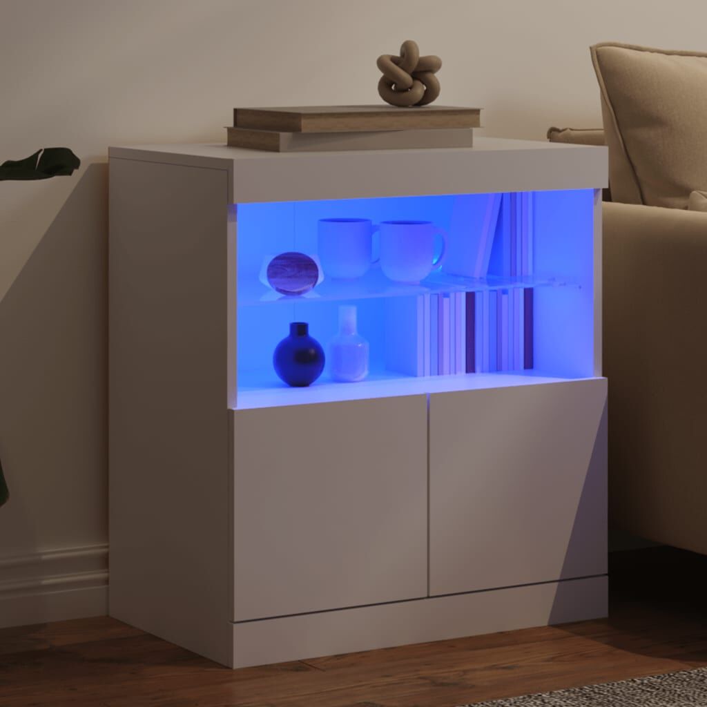Sideboard with LED Lights White 60x37x67 cm Price