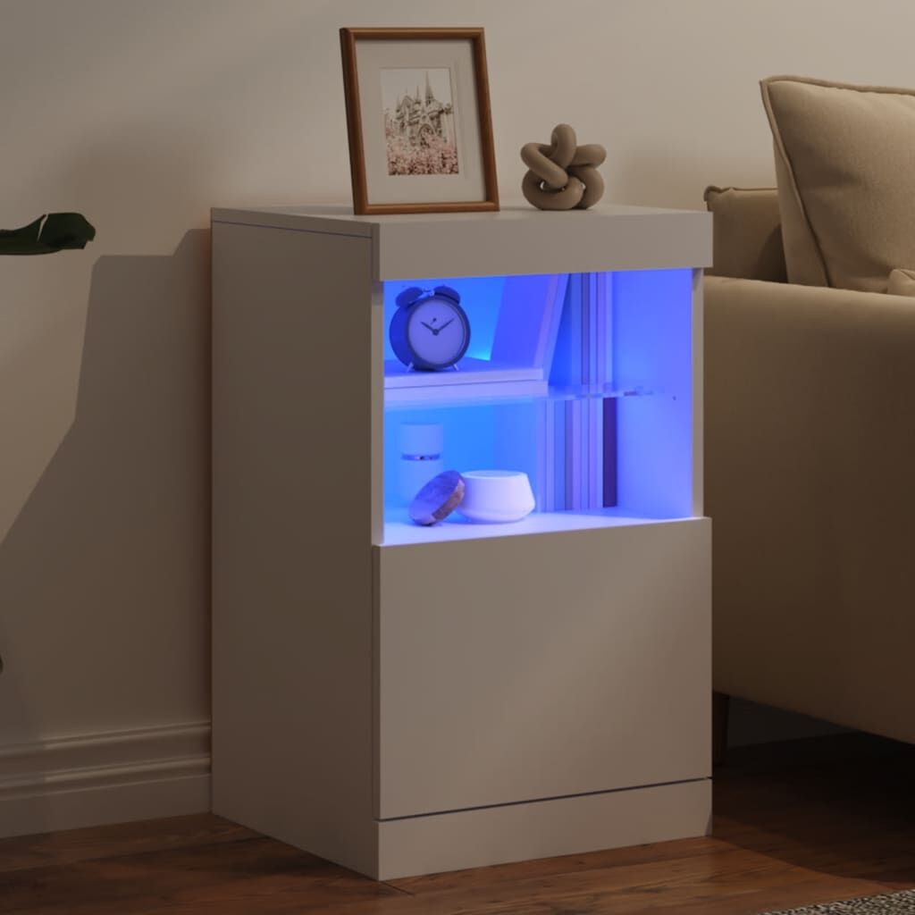 Sideboard with LED Lights White 41x37x67 cm Price