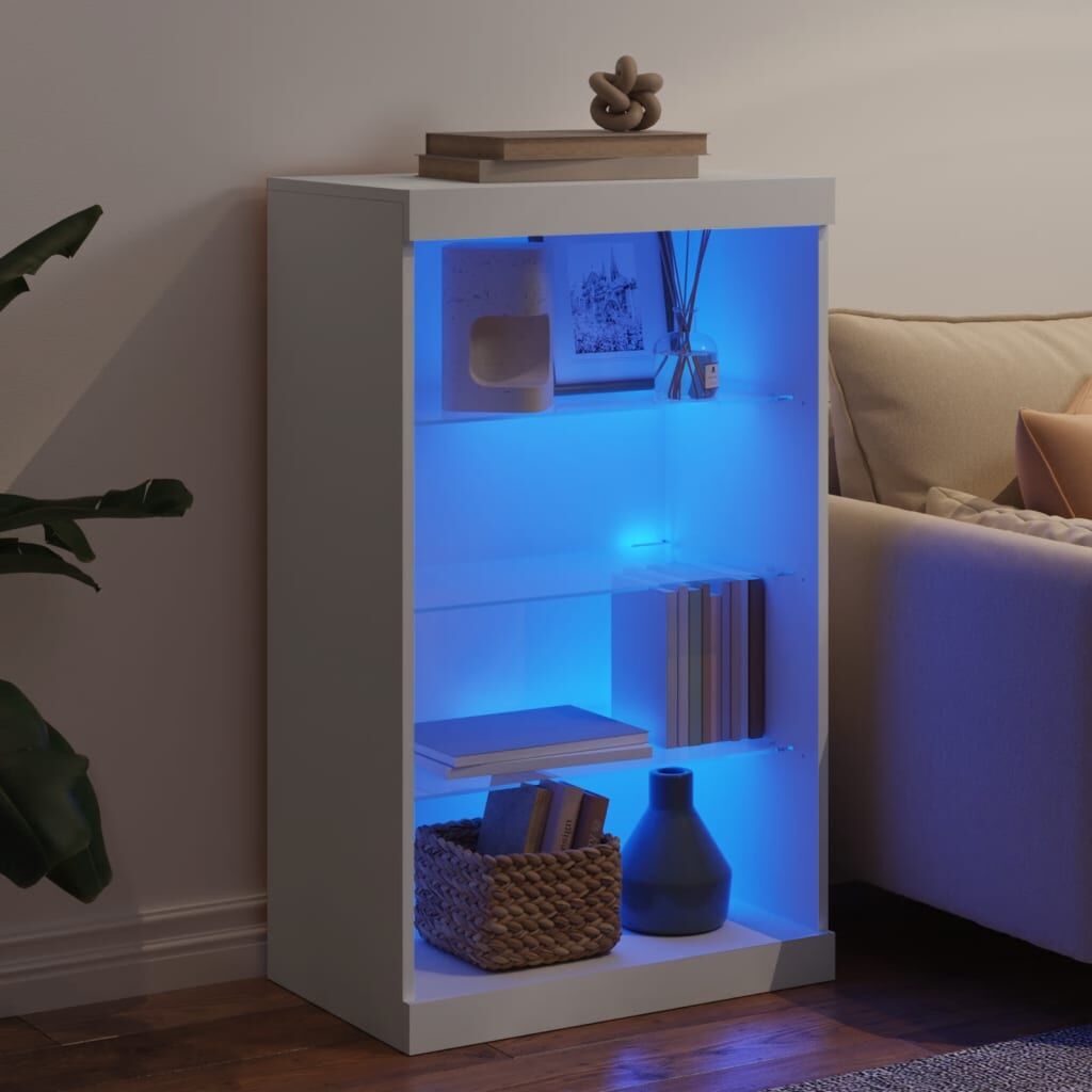 Sideboard with LED Lights White 60.5x37x100 cm Price
