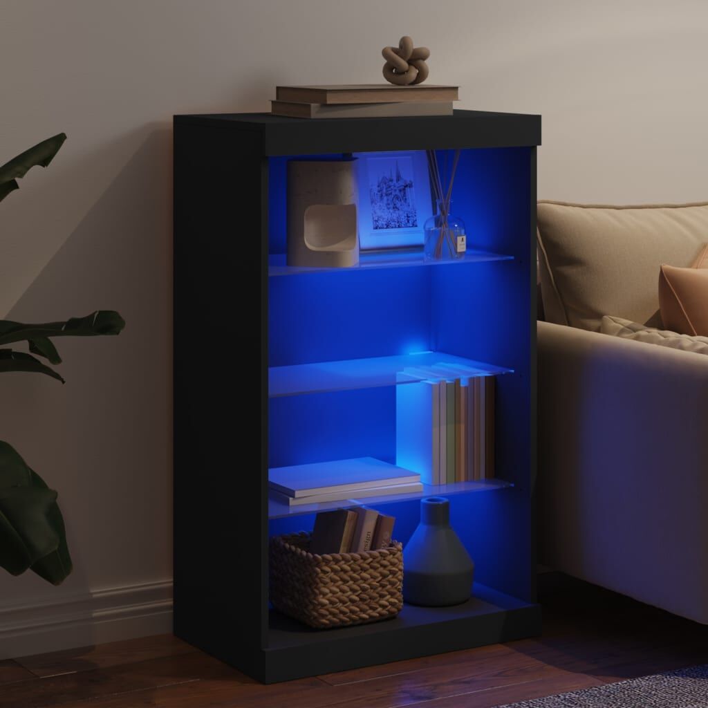 Sideboard with LED Lights Black 60.5x37x100 cm Price