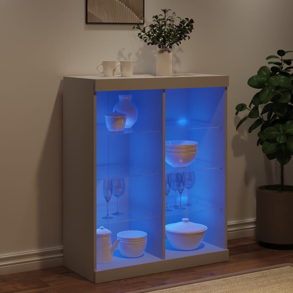 Sideboard with LED Lights White 81x37x100 cm Price