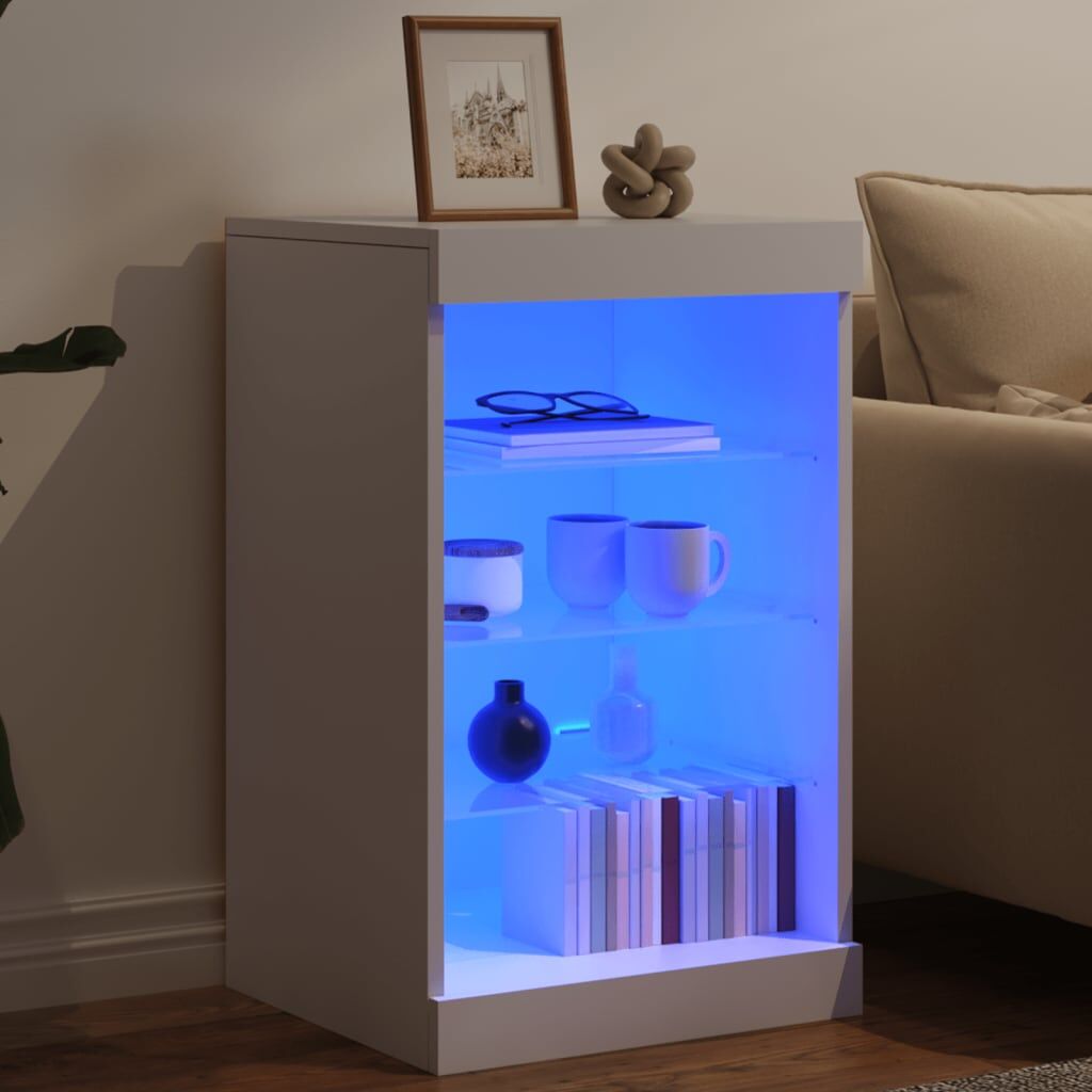 Sideboard with LED Lights White 41x37x67 cm Price