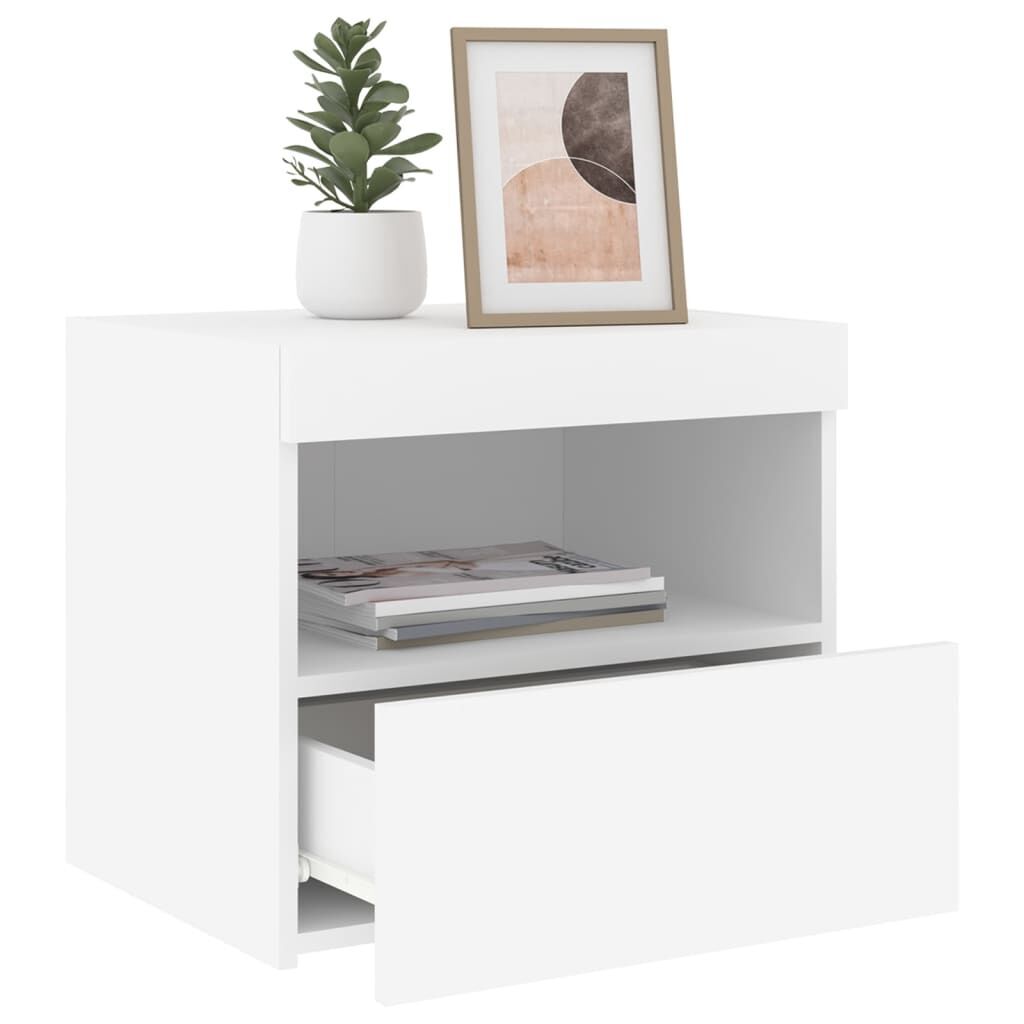 Bedside Cabinets with LED Lights 2 pcs White 50x40x45 cm Price