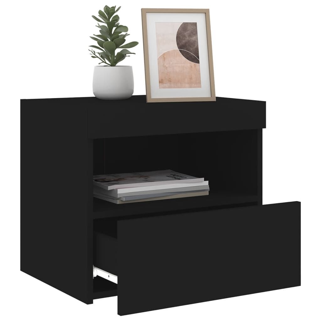 Bedside Cabinets with LED Lights 2 pcs Black 50x40x45 cm Price