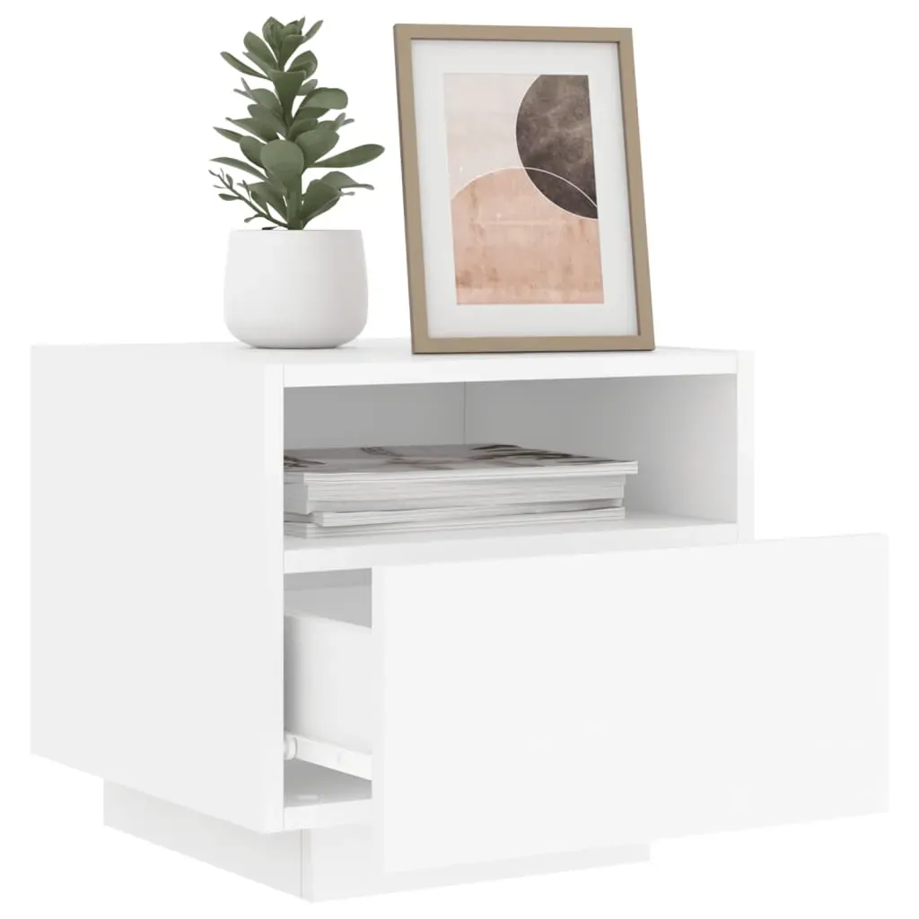 Bedside Cabinets with LED Lights 2 pcs White 40x39x37 cm Price