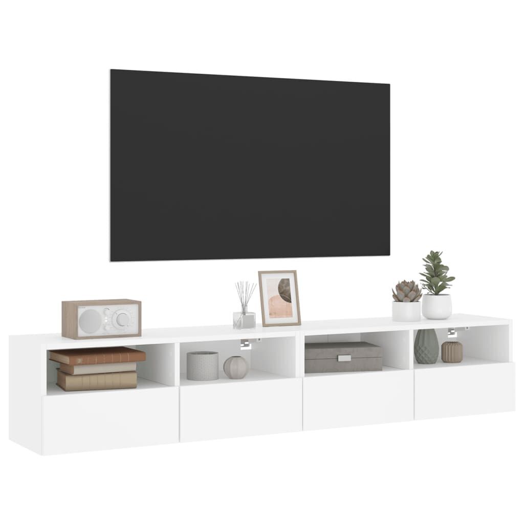 TV Wall Cabinets 2 pcs White 80x30x30 cm Engineered Wood Price