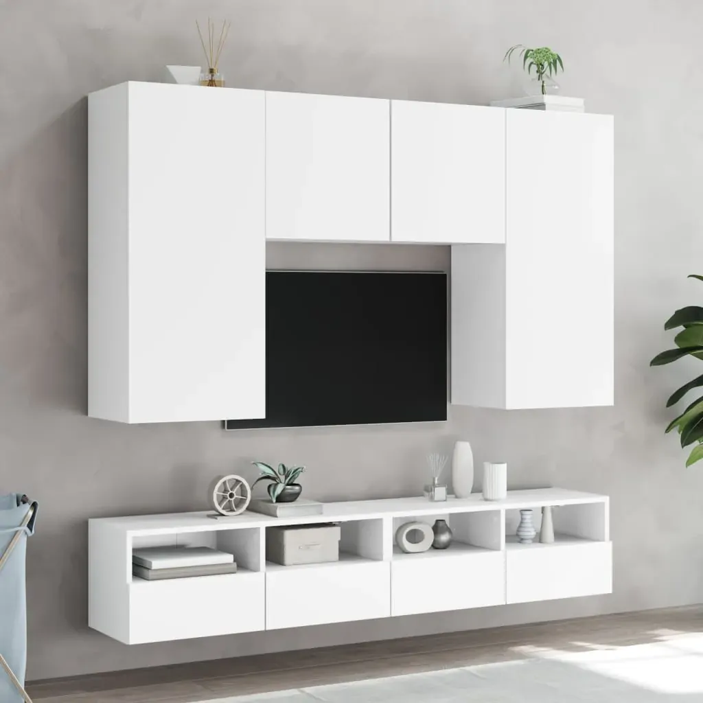 TV Wall Cabinets 2 pcs White 80x30x30 cm Engineered Wood Price