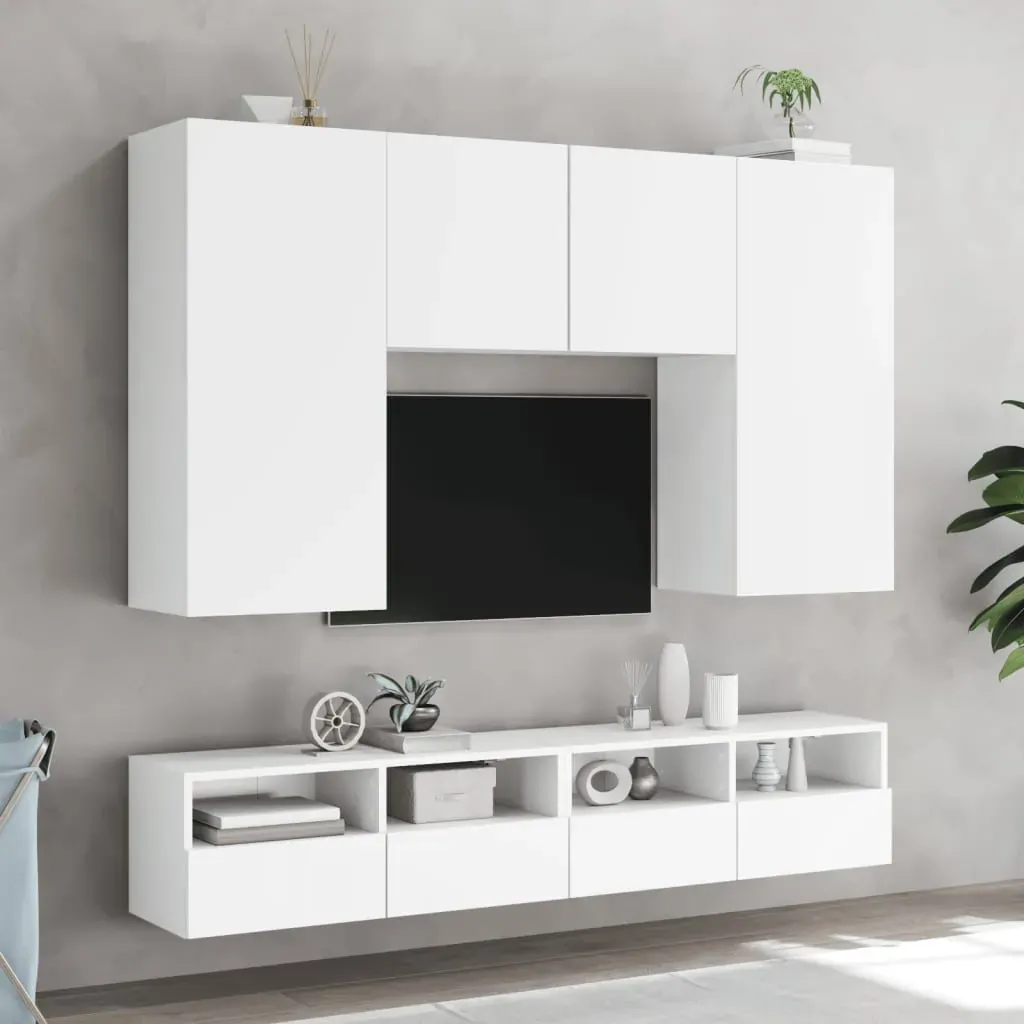 TV Wall Cabinet White 100x30x30 cm Engineered Wood Price