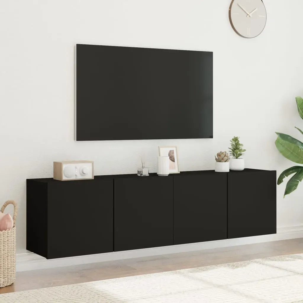 TV Cabinets Wall-mounted 2 pcs Black 80x30x41 cm Price