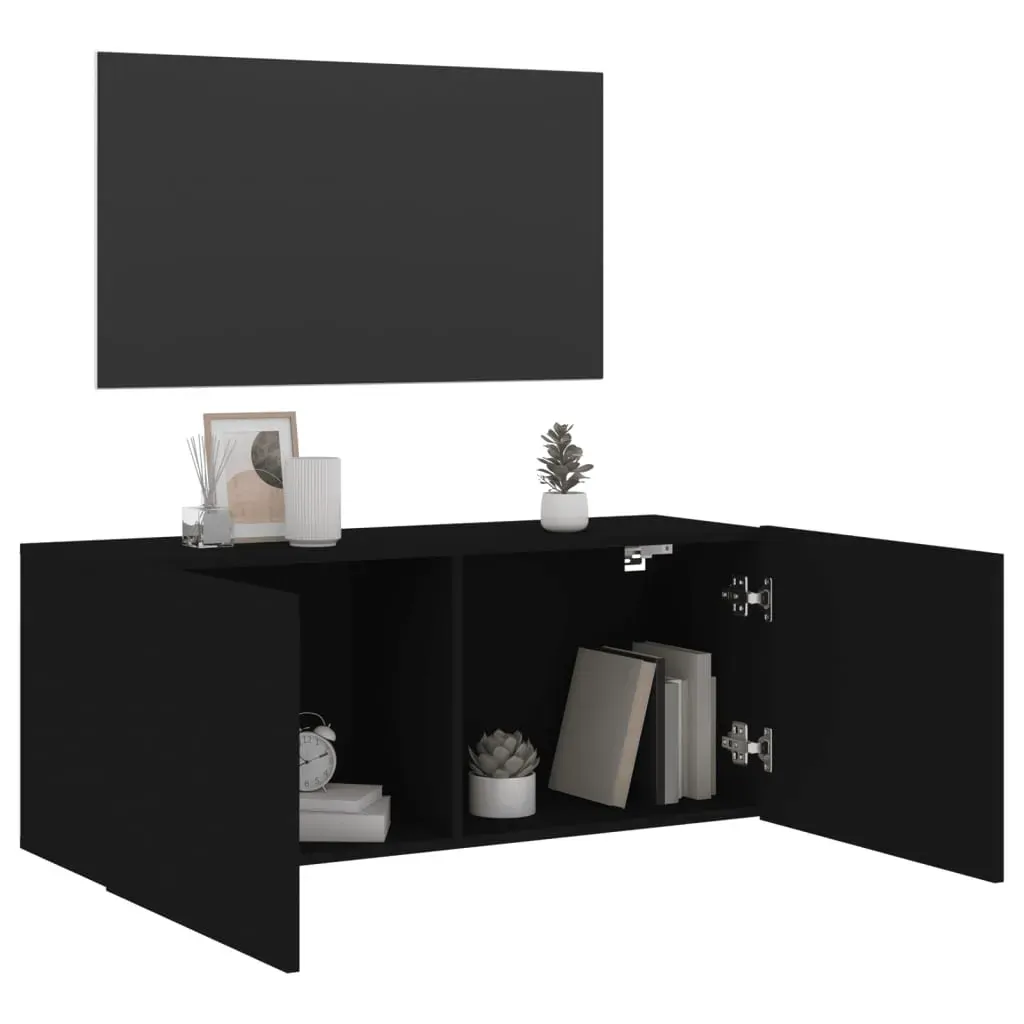 TV Cabinet Wall-mounted Black 100x30x41 cm Price