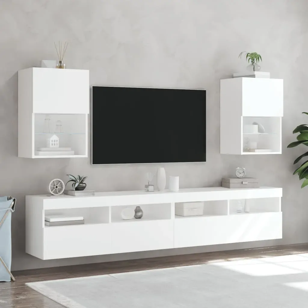 TV Cabinets with LED Lights 2 pcs White 40.5x30x60 cm Price