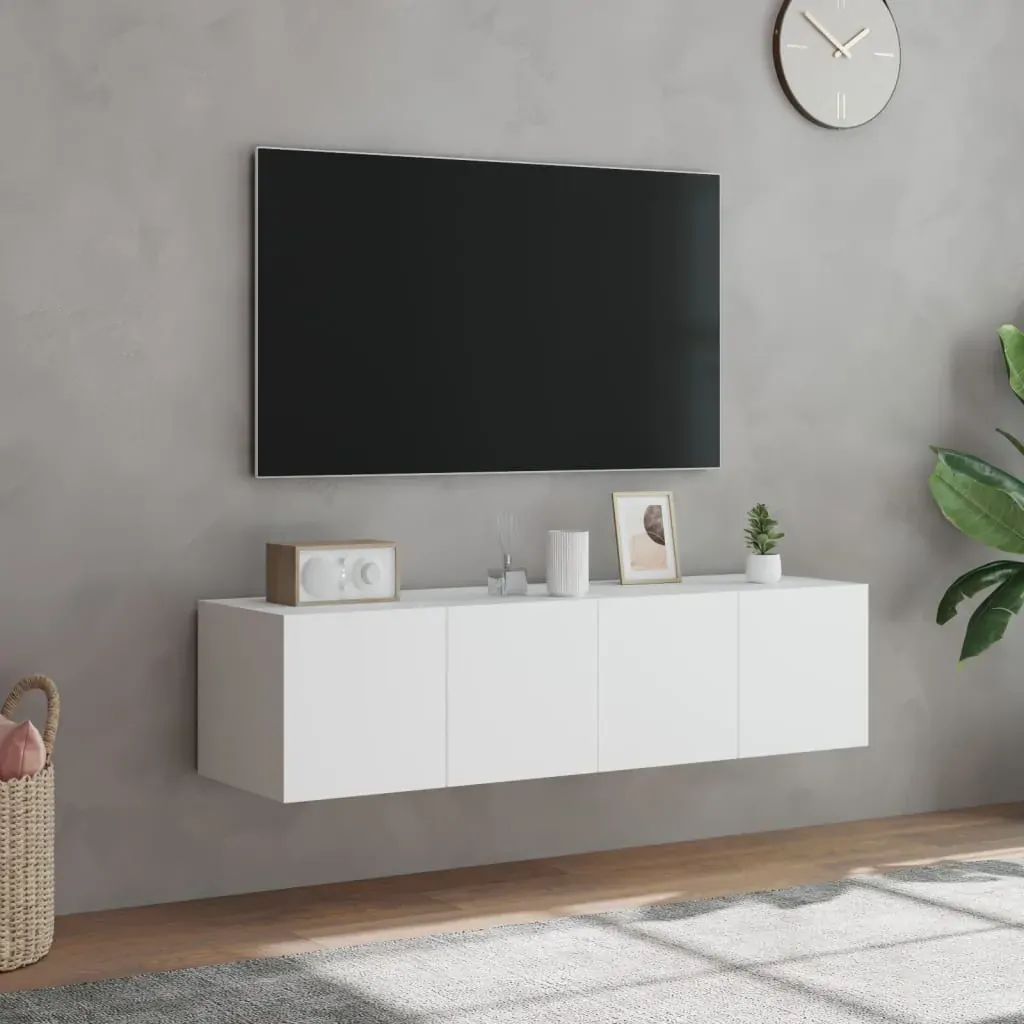 TV Wall Cabinets with LED Lights 2 pcs White 60x35x31 cm Price