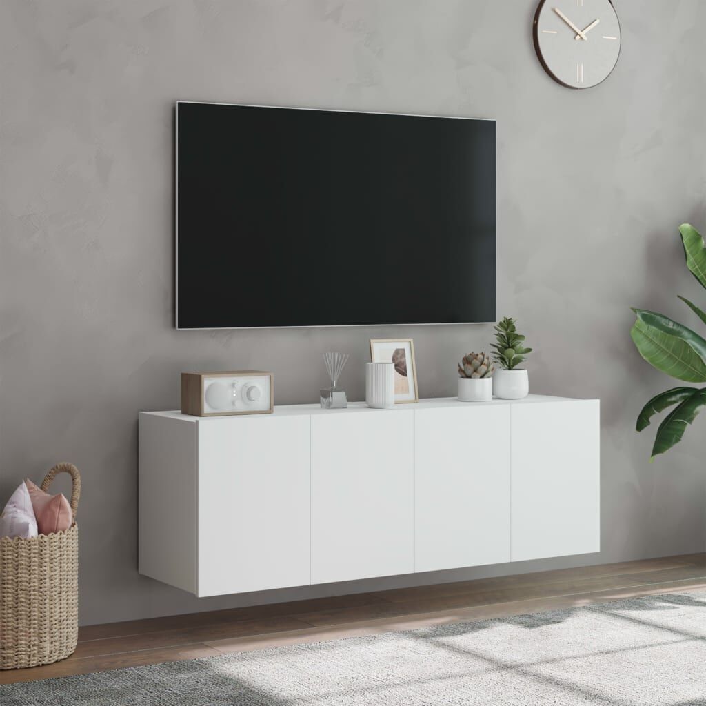 TV Wall Cabinets with LED Lights 2 pcs White 60x35x41 cm Price