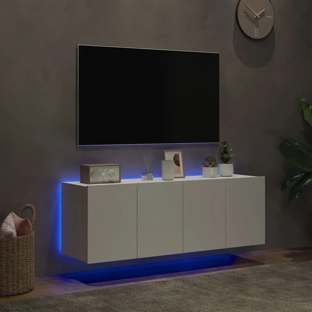 TV Wall Cabinets with LED Lights 2 pcs White 60x35x41 cm Price