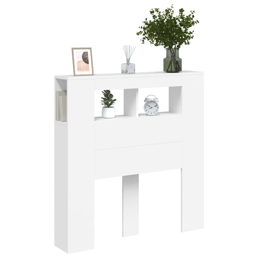 LED Headboard White 100 cm Engineered Wood Price
