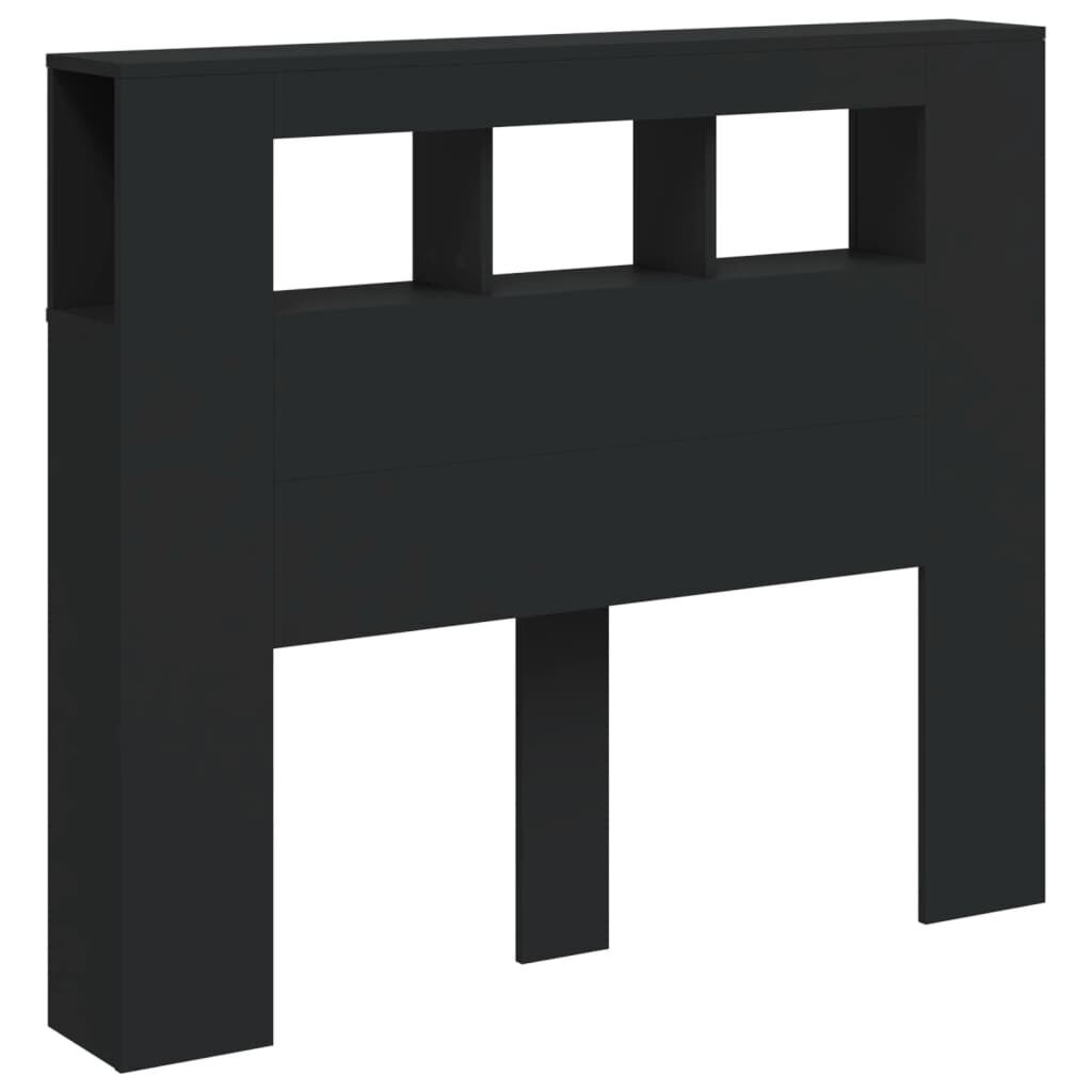 LED Headboard Black 120 cm Engineered Wood Price