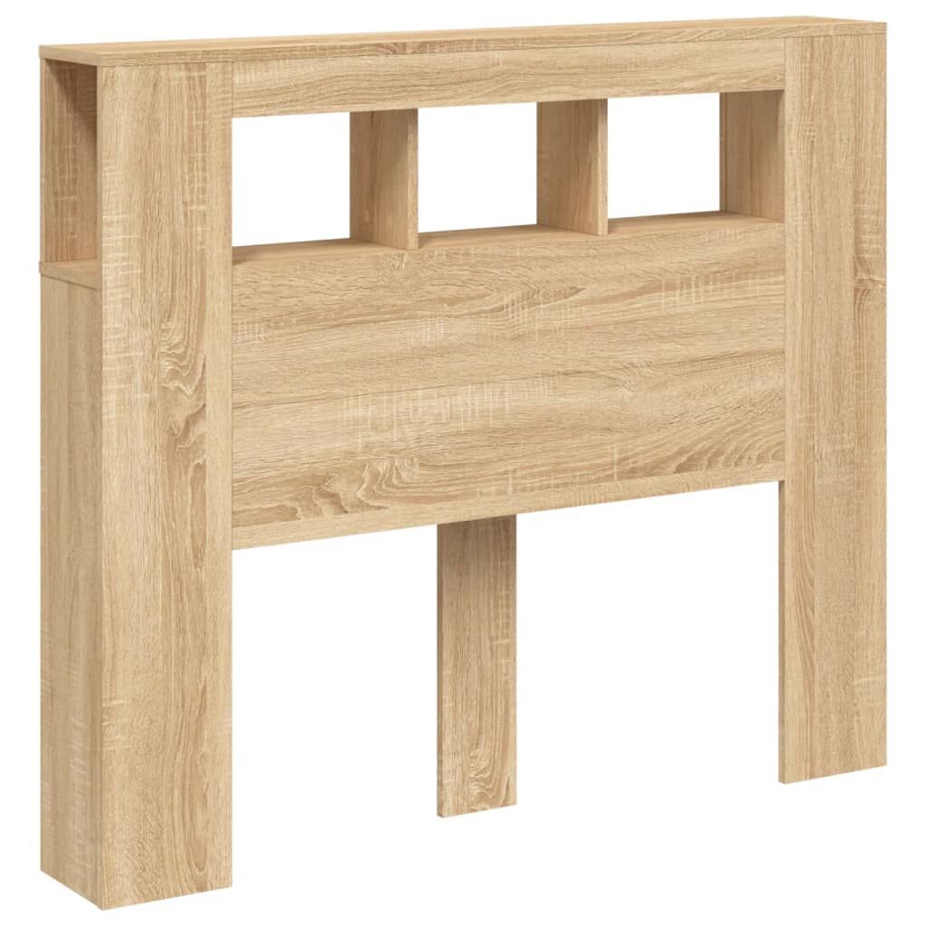 LED Headboard Sonoma Oak 120 cm Engineered Wood Price