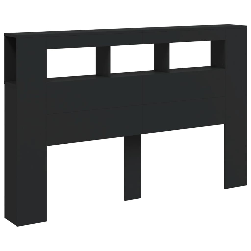 LED Headboard Black 160 cm Engineered Wood Price