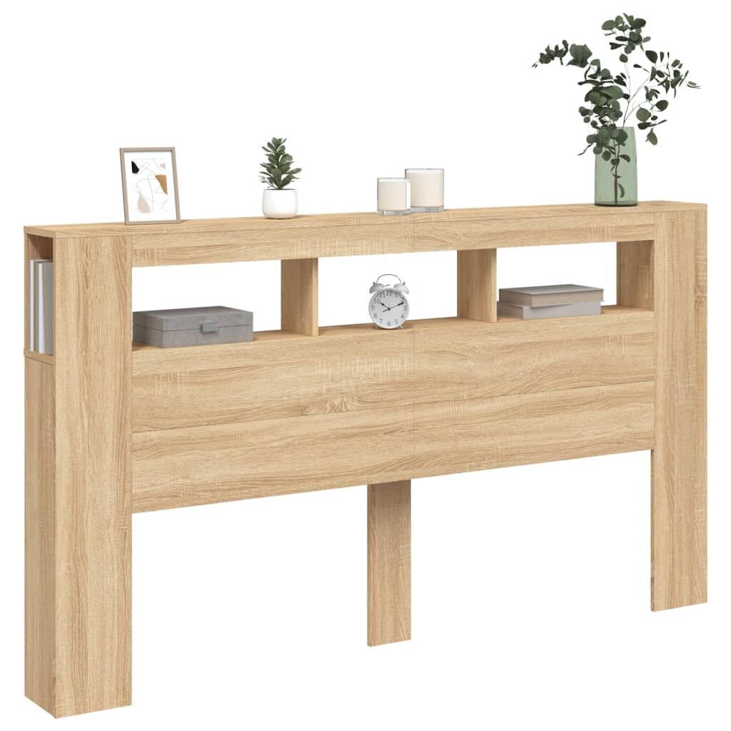 LED Headboard Sonoma Oak 180 cm Engineered Wood Price