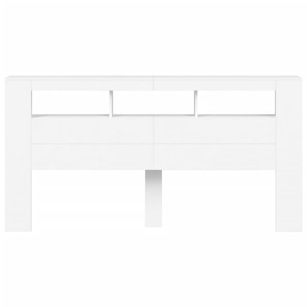 LED Headboard White 200 cm Engineered Wood Price
