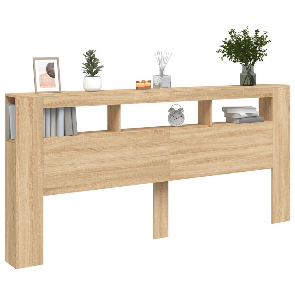 LED Headboard Sonoma Oak 220 cm Engineered Wood Price