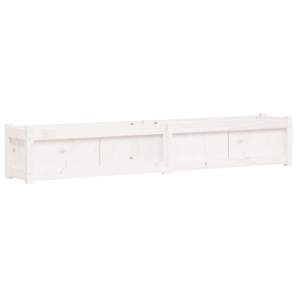 Garden Planters 2 pcs White Solid Wood Pine Price