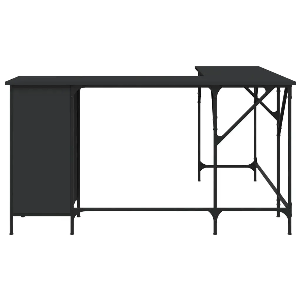 Desk Black 141x141x75 cm Engineered Wood Price