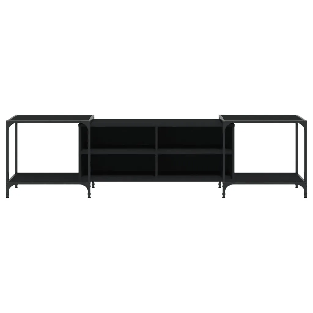 TV Cabinet Black 203x37x50 cm Engineered Wood Price