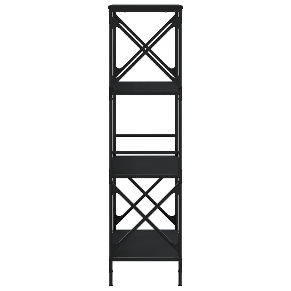 Bookcase 4-Tier Black 59x35x132 cm Engineered Wood Price