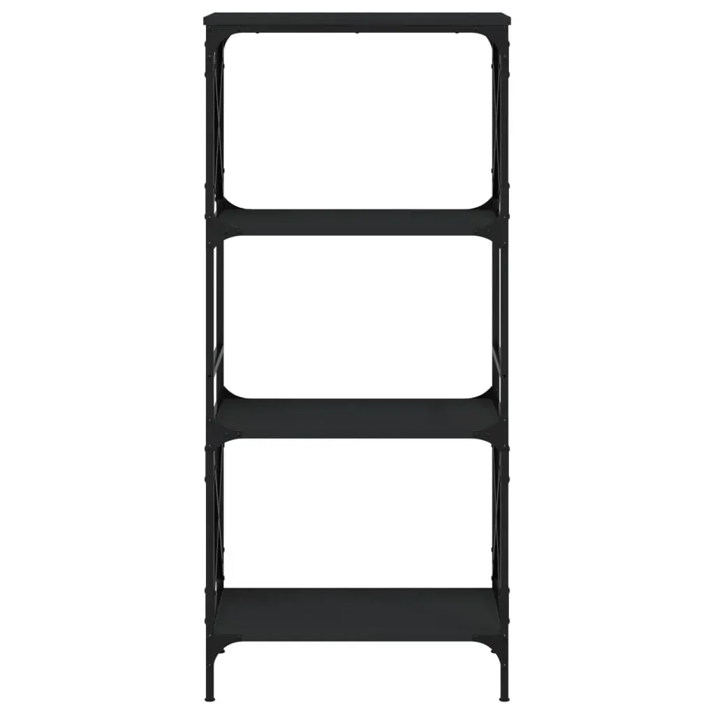 Bookcase 4-Tier Black 59x35x132 cm Engineered Wood Price