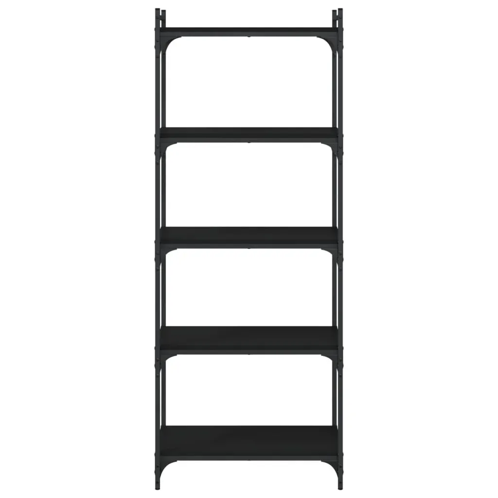 Bookcase 5-Tier Black 60x30x154 cm Engineered Wood Price